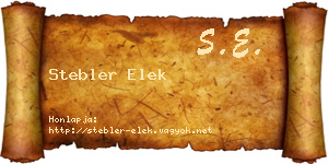 Stebler Elek névjegykártya